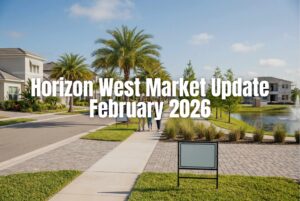 Residential area with palm trees