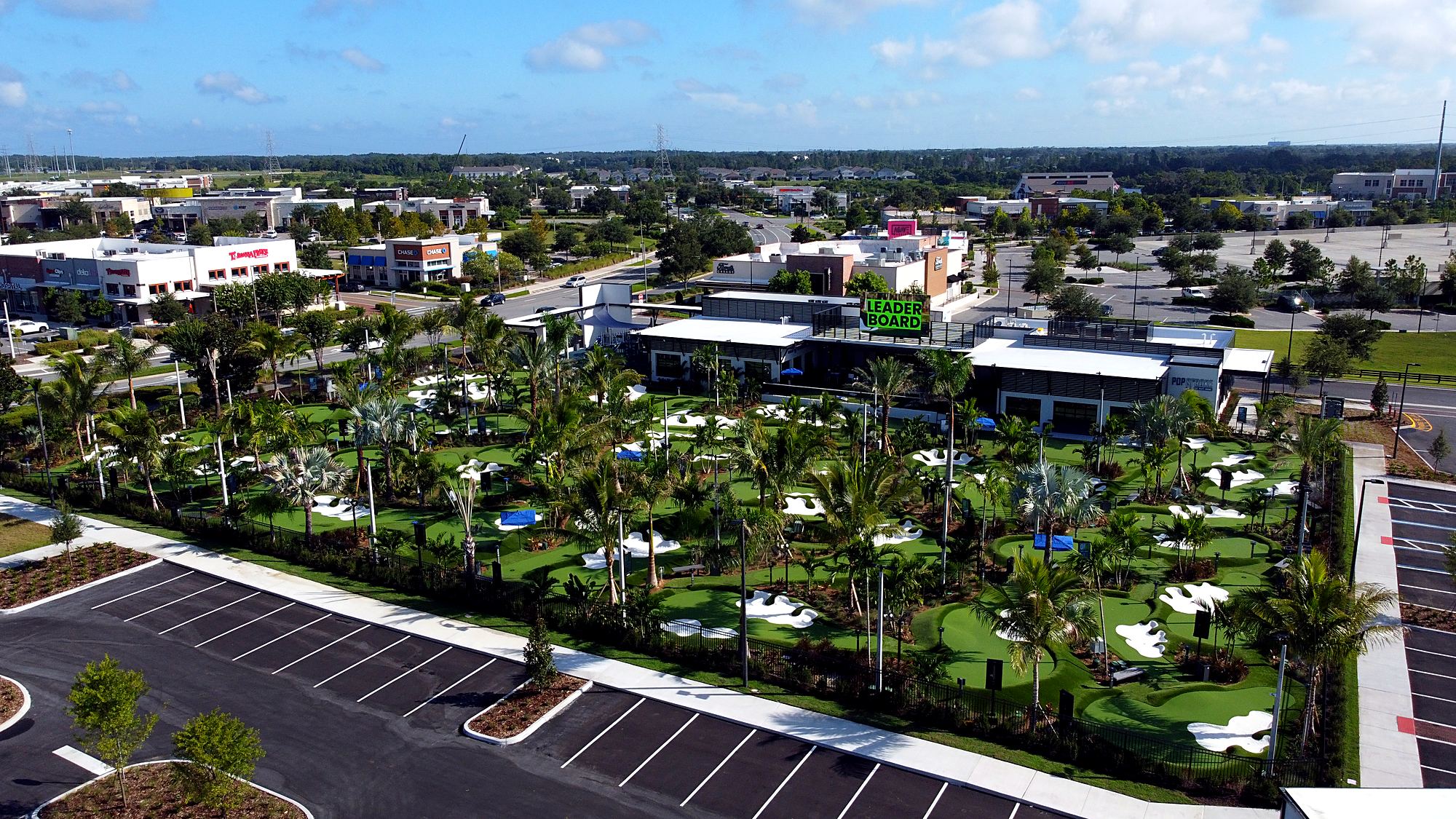 Aerial view of Hamlin town center in Horizon West, Florida